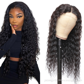 Wholesale Cheap Raw Peruvian Virgin Deep Wave Human Hair Lace Closure Wig For Black Women Undetectable Knots Can Be Customized